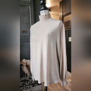 NWT Love Scarlett Elegant Shimmering Champagne Cream Blouse